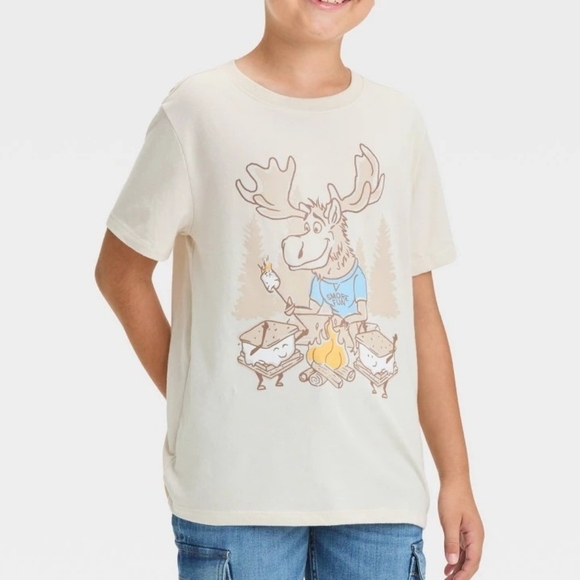 Cat & Jack Other - Cat & Jack Cream Moose Graphic Tee